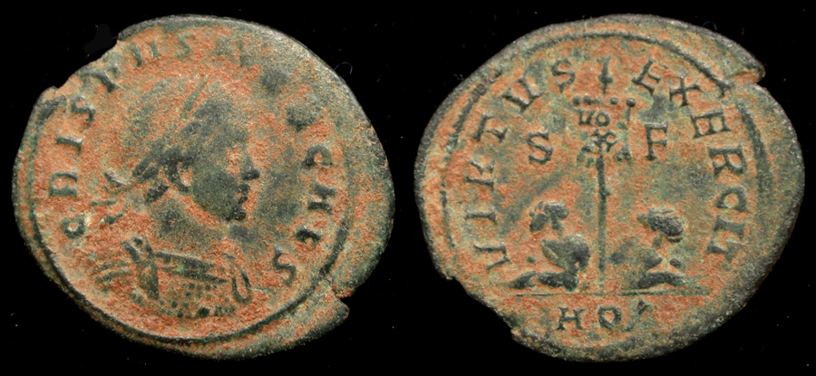 Crispus, Virtus Exercit, Aquileia Mint